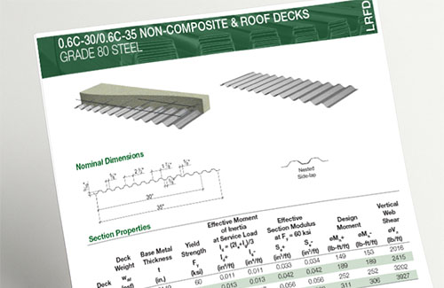 0.6C NON-COMPOSITE DECK PROFILES