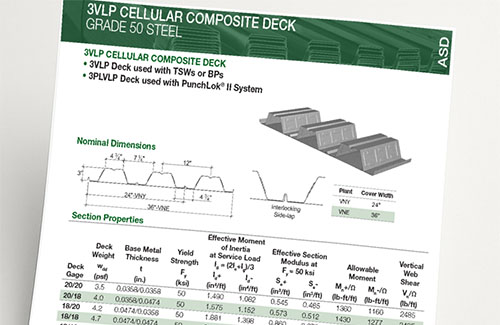 2VLP & 3VLP CELLULAR FLOOR DECK PROFILES