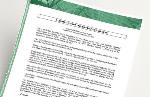 JOIST GIRDER LOAD TABLES